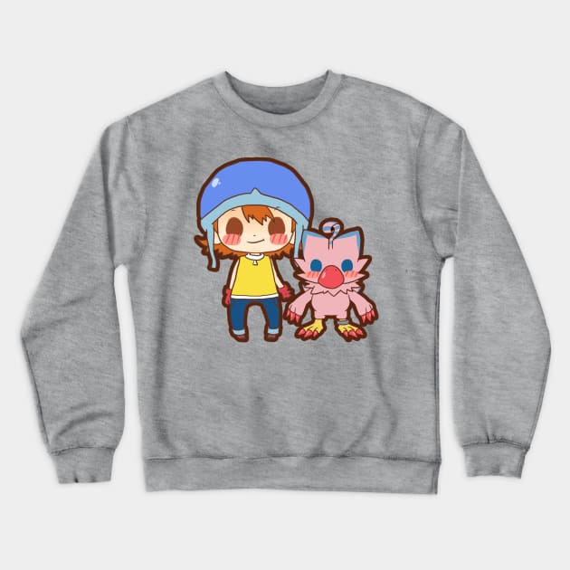 sora & biyomon Crewneck Sweatshirt by Potaaties